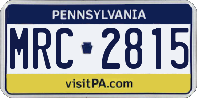 PA license plate MRC2815