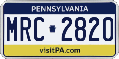 PA license plate MRC2820