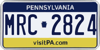 PA license plate MRC2824
