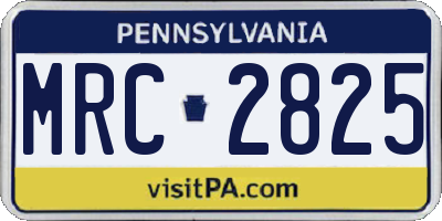 PA license plate MRC2825