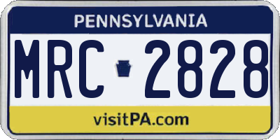 PA license plate MRC2828
