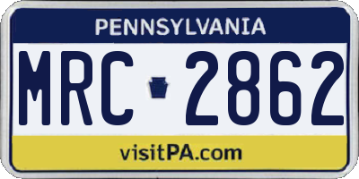 PA license plate MRC2862