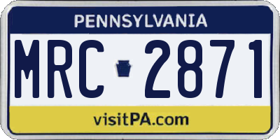 PA license plate MRC2871