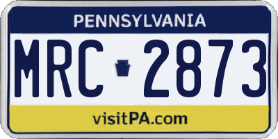 PA license plate MRC2873