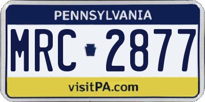 PA license plate MRC2877