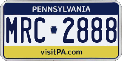 PA license plate MRC2888