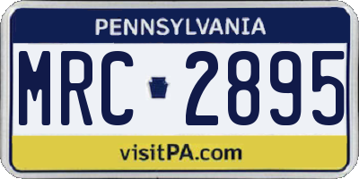 PA license plate MRC2895