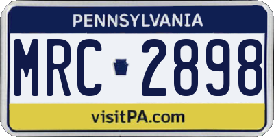 PA license plate MRC2898