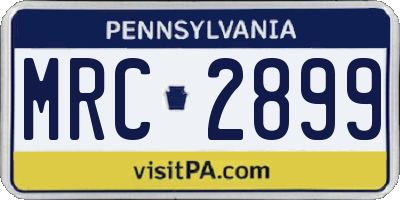 PA license plate MRC2899