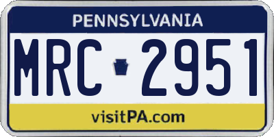 PA license plate MRC2951