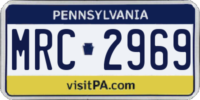 PA license plate MRC2969