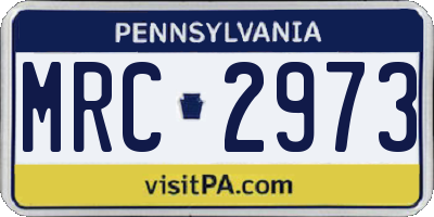 PA license plate MRC2973