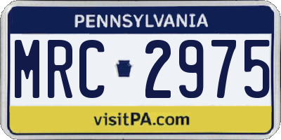 PA license plate MRC2975