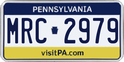 PA license plate MRC2979