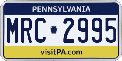 PA license plate MRC2995