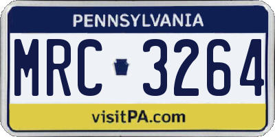 PA license plate MRC3264
