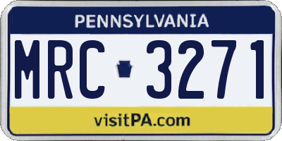 PA license plate MRC3271