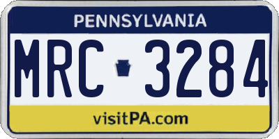 PA license plate MRC3284