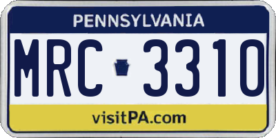 PA license plate MRC3310