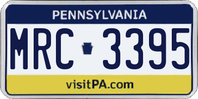PA license plate MRC3395