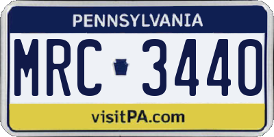 PA license plate MRC3440