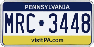 PA license plate MRC3448