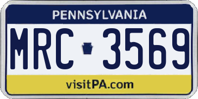 PA license plate MRC3569