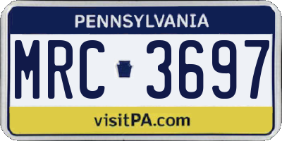 PA license plate MRC3697