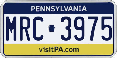 PA license plate MRC3975