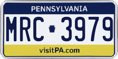 PA license plate MRC3979