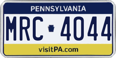 PA license plate MRC4044