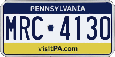 PA license plate MRC4130