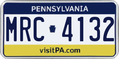 PA license plate MRC4132