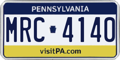PA license plate MRC4140