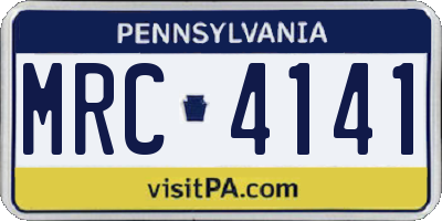 PA license plate MRC4141