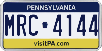 PA license plate MRC4144