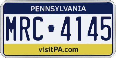 PA license plate MRC4145