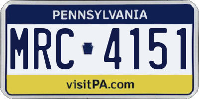 PA license plate MRC4151