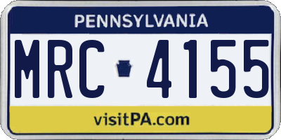 PA license plate MRC4155