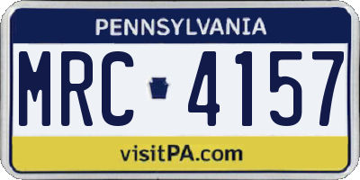 PA license plate MRC4157