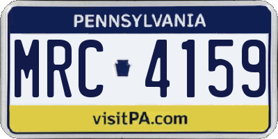 PA license plate MRC4159
