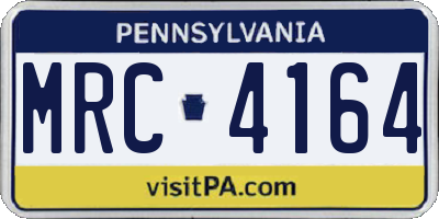 PA license plate MRC4164