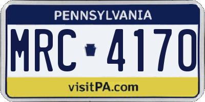 PA license plate MRC4170