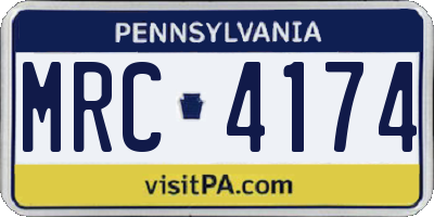 PA license plate MRC4174