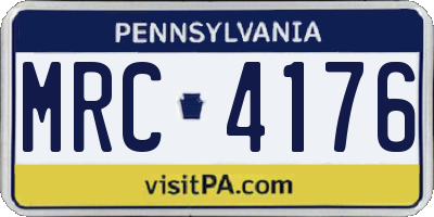 PA license plate MRC4176