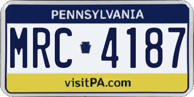 PA license plate MRC4187