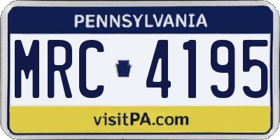 PA license plate MRC4195