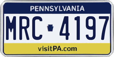 PA license plate MRC4197