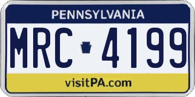 PA license plate MRC4199