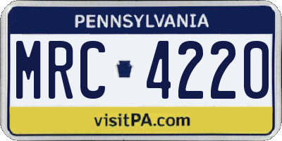 PA license plate MRC4220